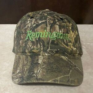 Remington Woodland Camo Hat with Green Logo